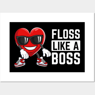 Floss Like A Boss Valentines Day Gift For Boys Kids Floss Dance Posters and Art